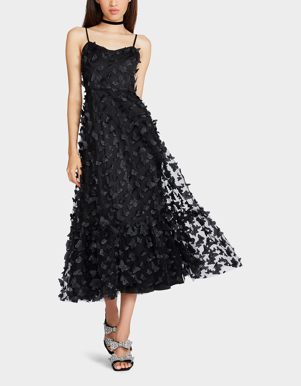 Image of BETSEYS BUTTERFLY MAXI DRESS BLACK