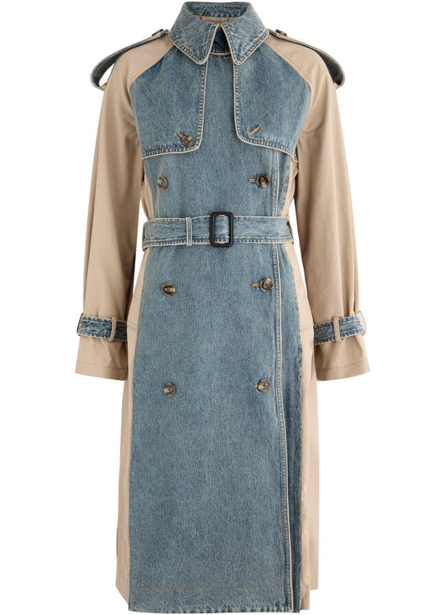 3.1 PHILLIP LIM Panelled denim and cotton trench coat