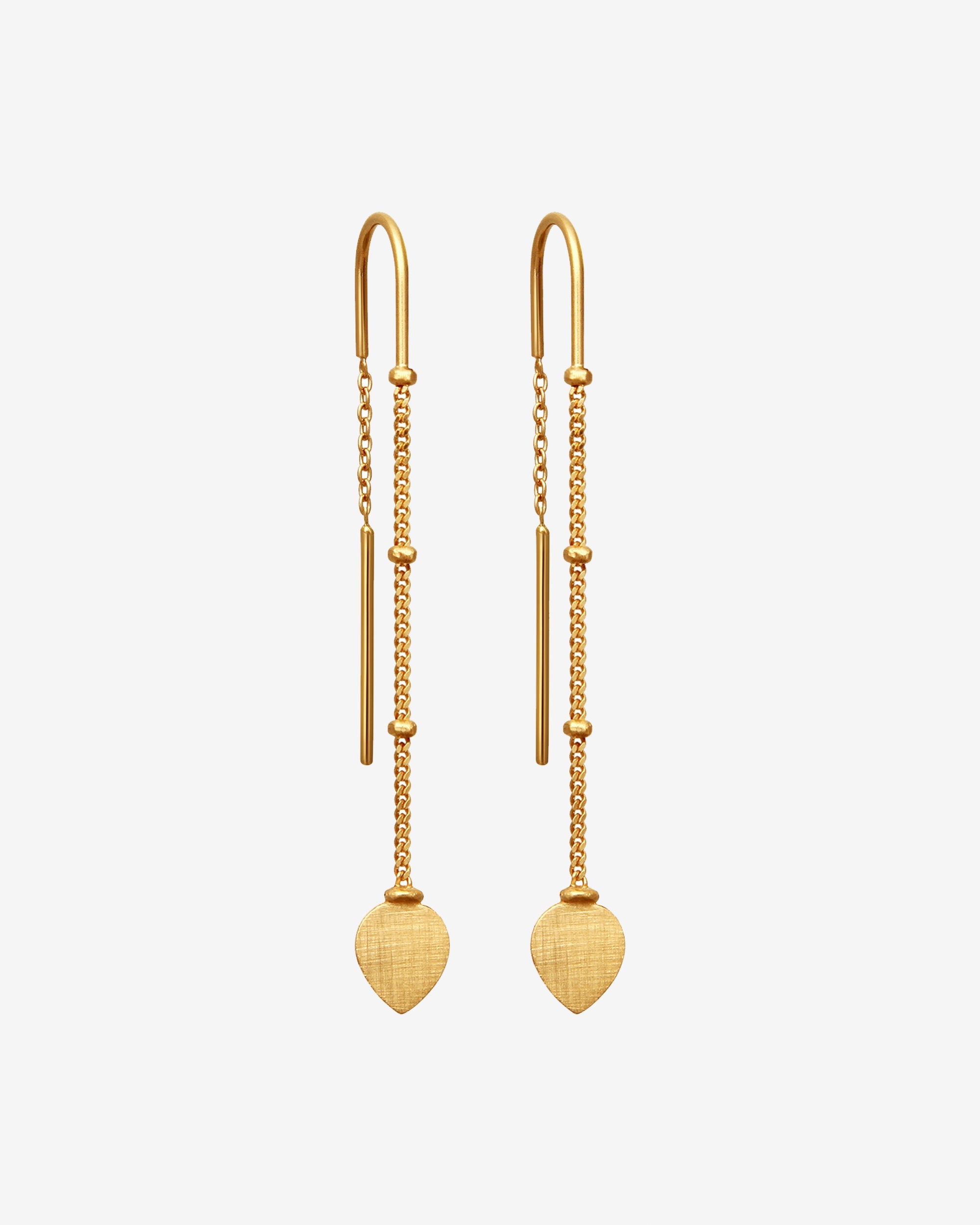 Image of Hanging Lotus Earrings Gold Vermeil