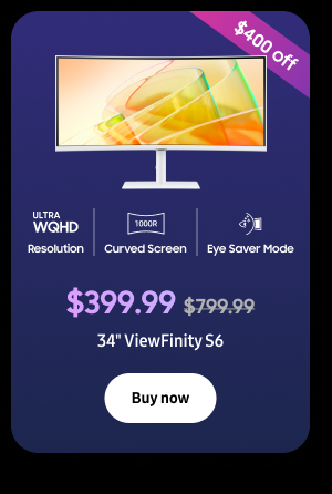 $400 off - $399.99 ($799.99) - 34" ViewFinity S6 - Buy now