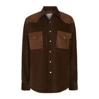 Cowboy Take Me Away Shirt In Micro Cord Shirting