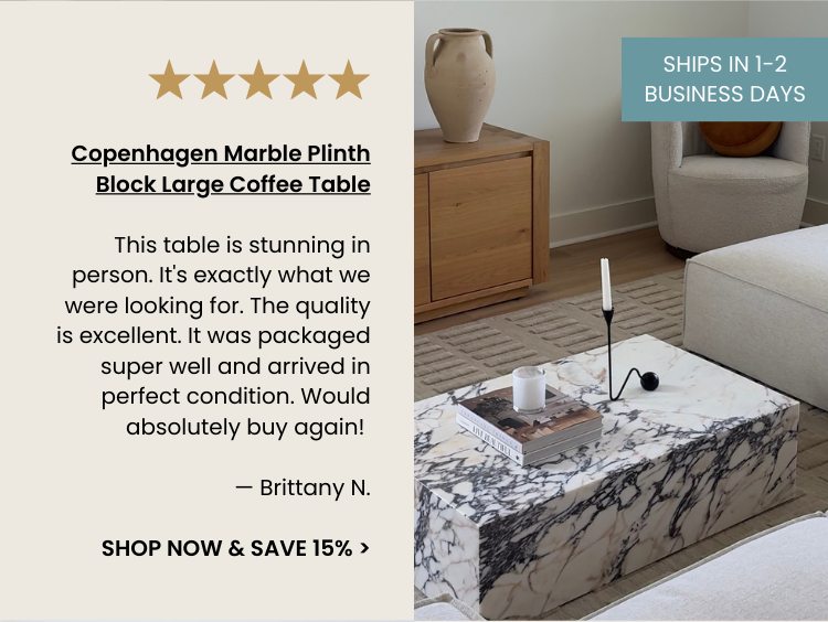 Copenhagen Marble Plinth Block Large Coffee Table
