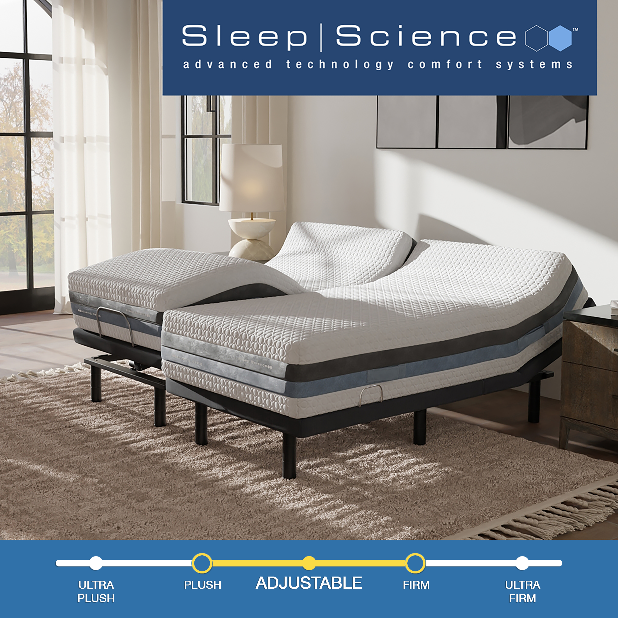 Sleep Science 12-inch iFlip Sonoma Memory Foam Mattress with Adjustable Power Base