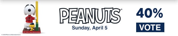 PEANUTS™ Day. Sunday, April 5. Vote.