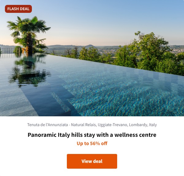 Panoramic Italy hills stay with a wellness centre