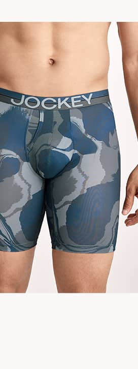 Detail image of model wearing Long Leg Boxer Brief