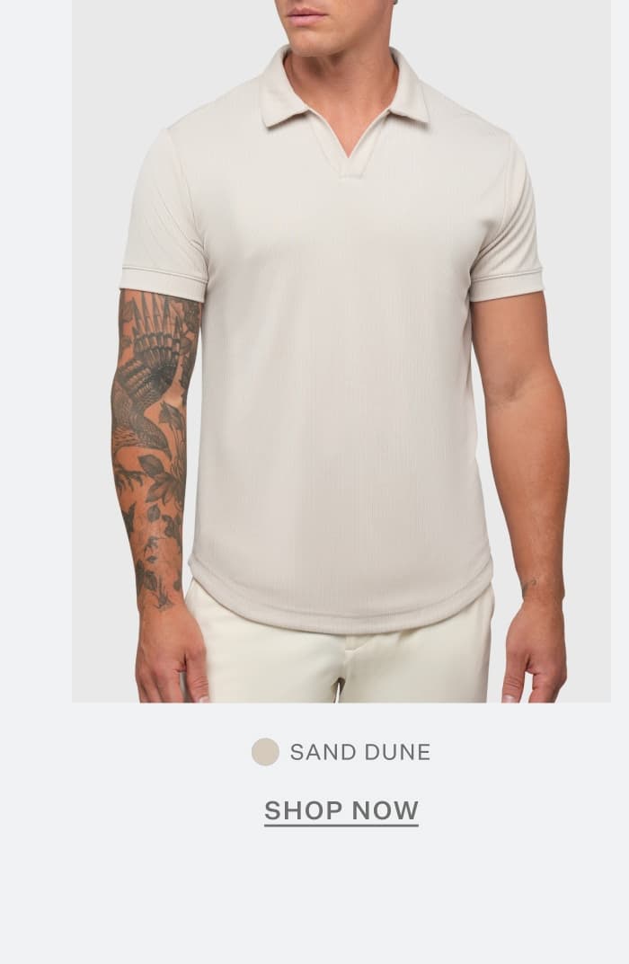 SoHo Ribbed Polo in Sand Dune