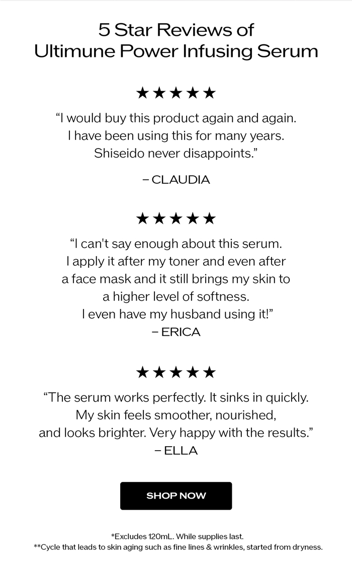 5 Star Reviews of Ultimune Power Infusing Serum