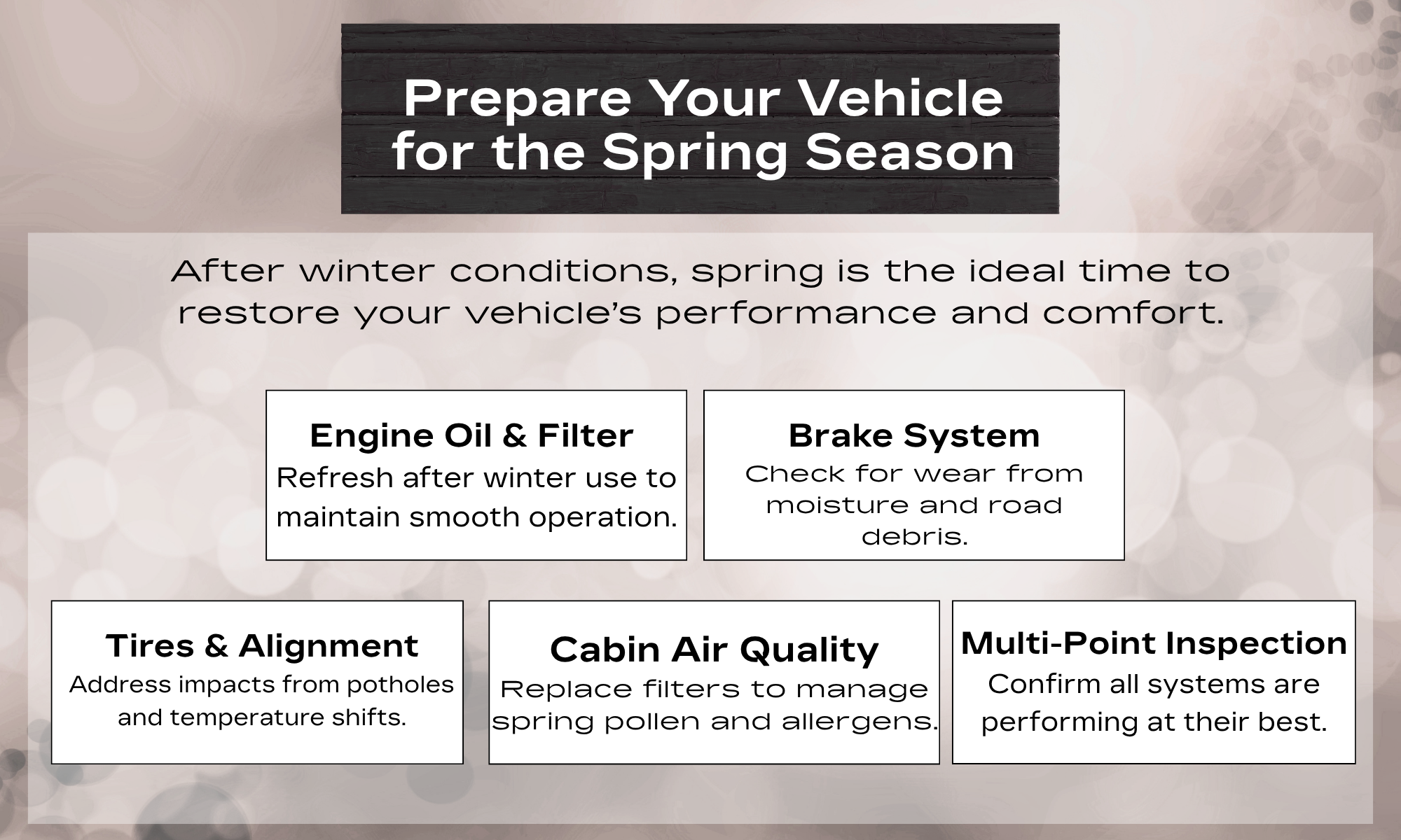 Prepare Your Vehicle for the Spring Season