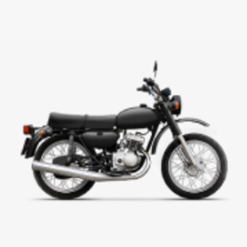 A vintage Minsk motorcyle on a light grey background.
