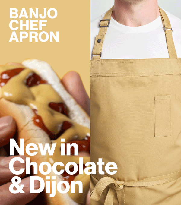 Banjo Chef Apron - New in Chocolate and Dijon