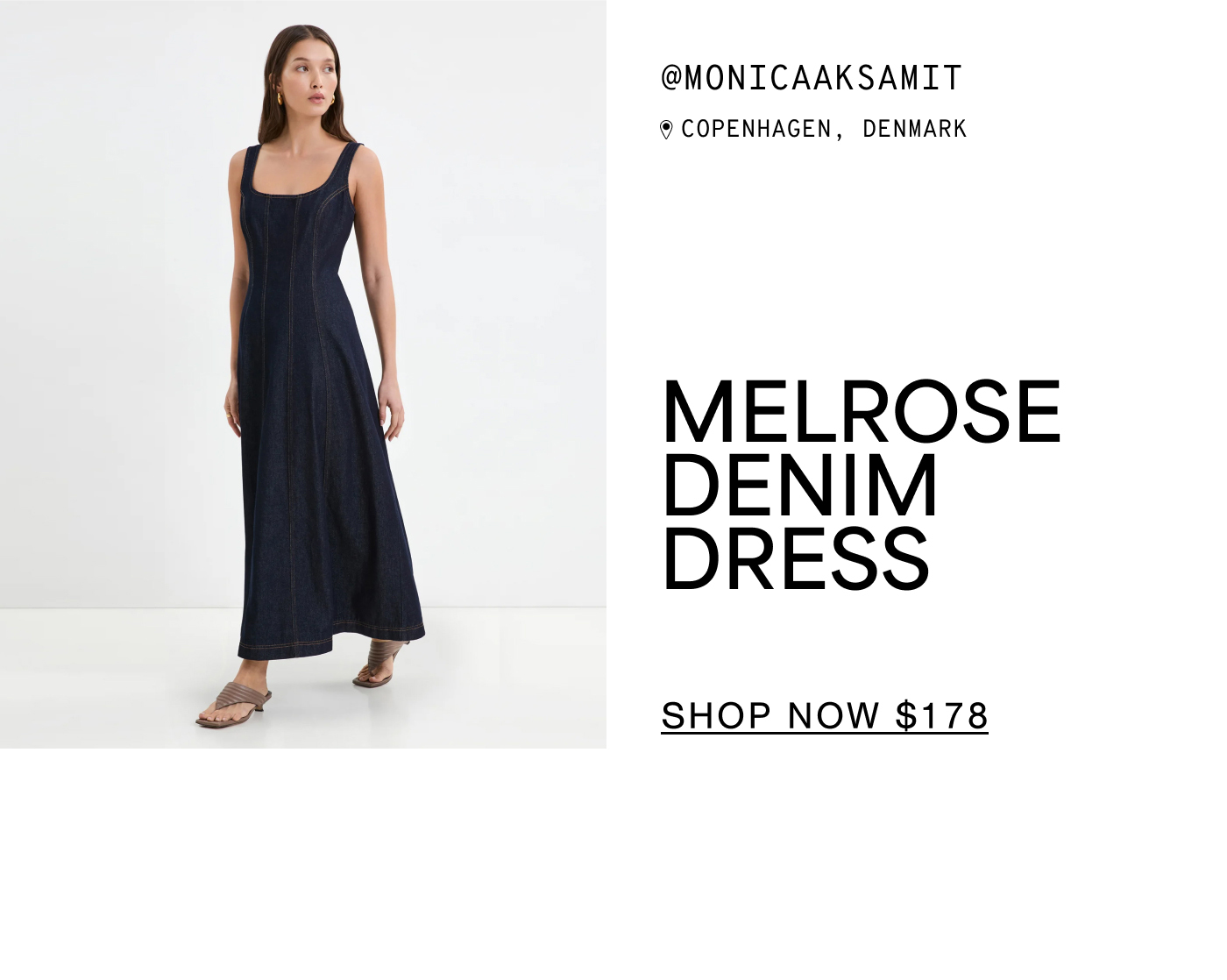 Yada wears The Melrose Denim Dress ($178).