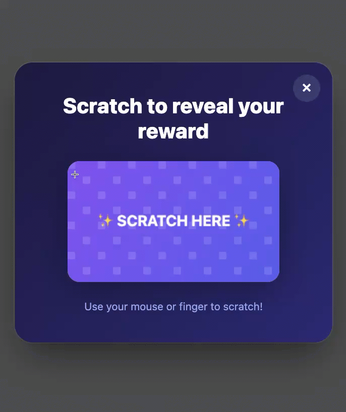 GIF of a scratch off discount form
