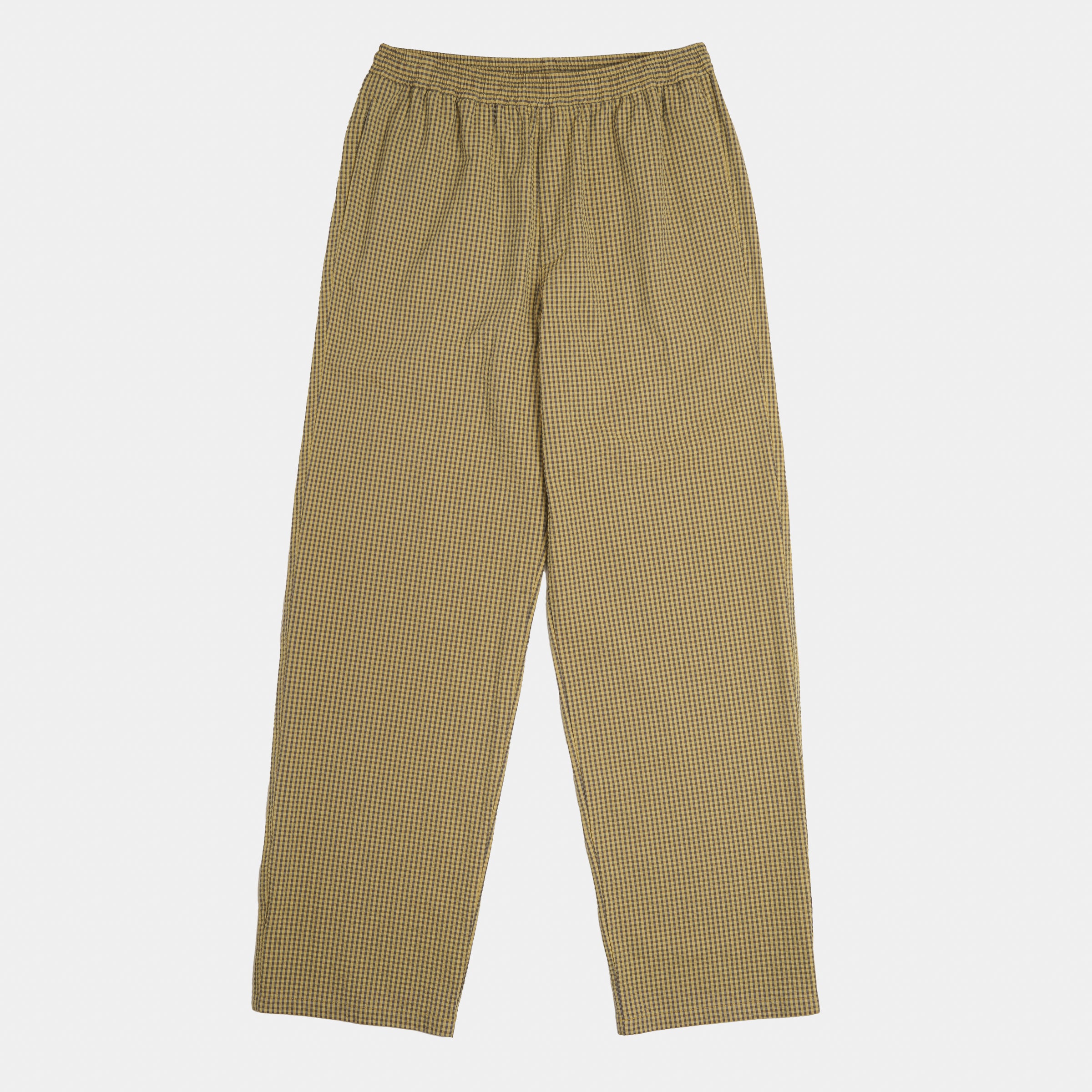 Image of Gingham Seersucker Relaxed Pant in Green Field Check