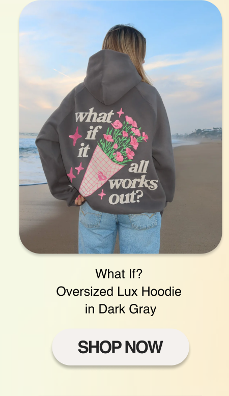 What If?  Oversized Lux Hoodie  in Dark Gray