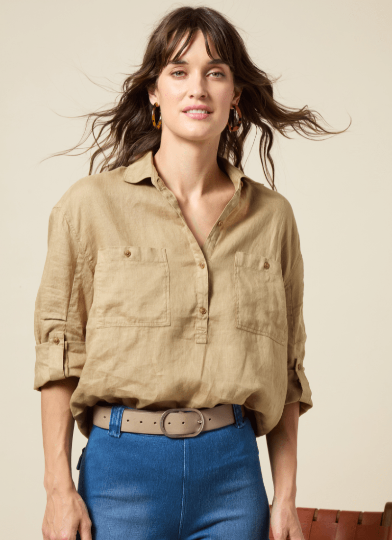 Image of Rose Roll Tab Utility Shirt