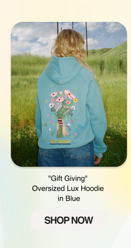 "Gift Giving"  Oversized Lux Hoodie  in Blue