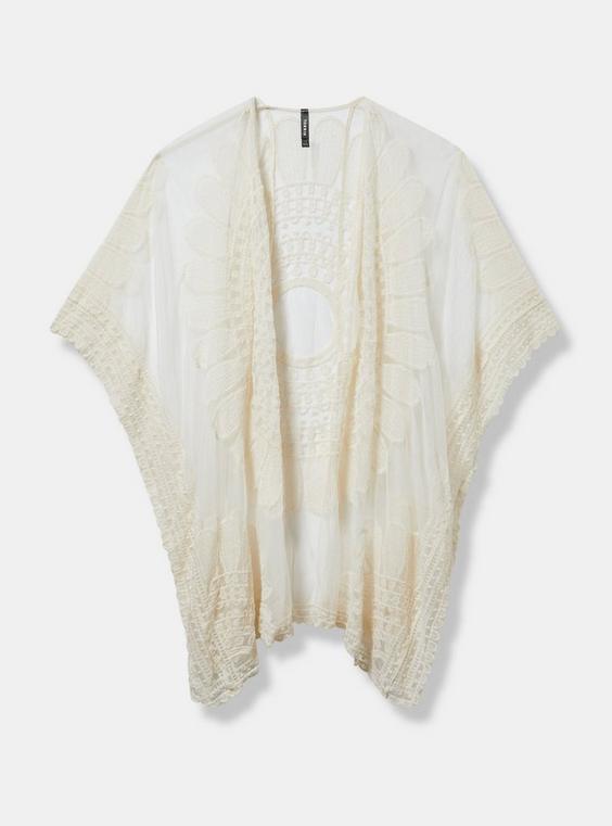 Embroidered Statement Ruana
