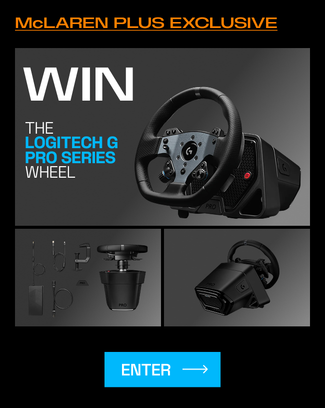 Win a Logitech wheel with McLaren Plus