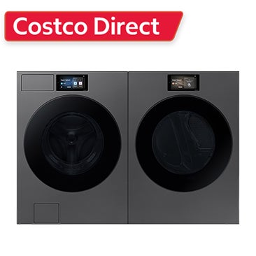 Samsung 5.3 cu. ft. Bespoke AI Front Load Ultra Capacity Washer and 7.6 cu. ft. Bespoke AI Ultra Capacity Front Load Dryer with AI Home