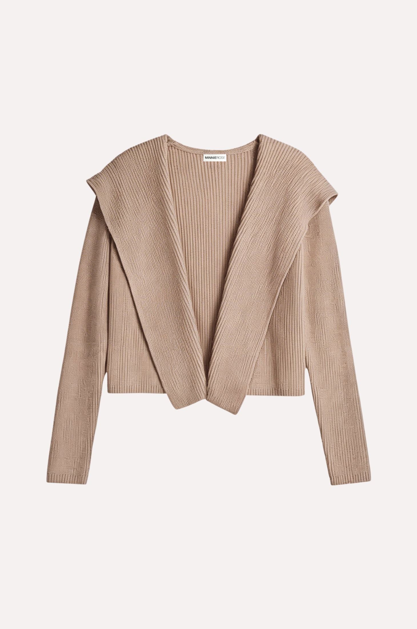 Image of Cotton Shaker Hooded Flyaway Cardigan