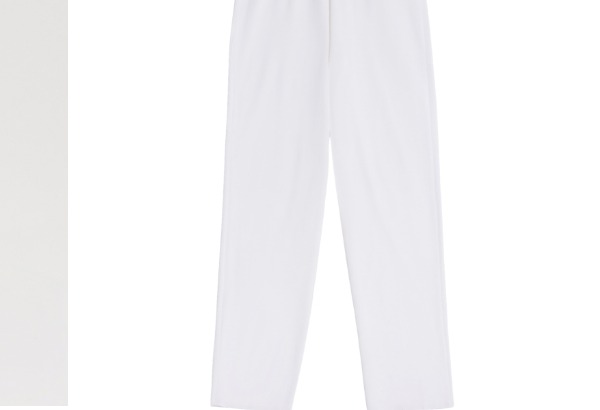 Nancy Straight Leg Mylana Knit Pant, White - True Fit