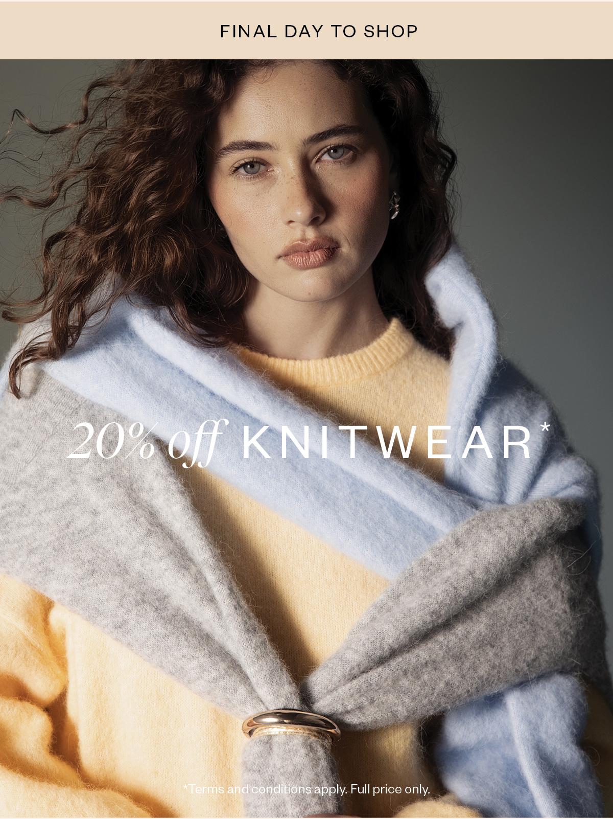 20% off knitwear*