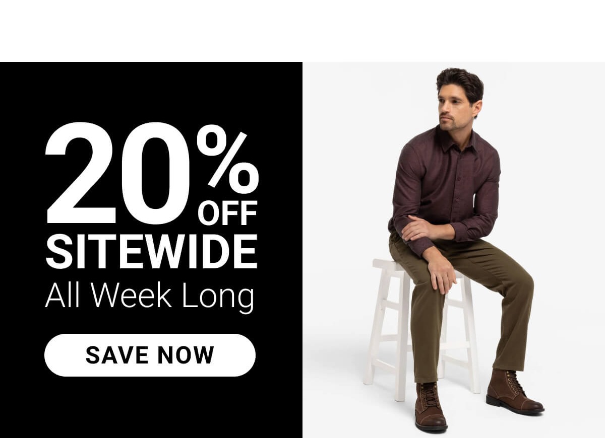 20% Off Sitewide All Week Long