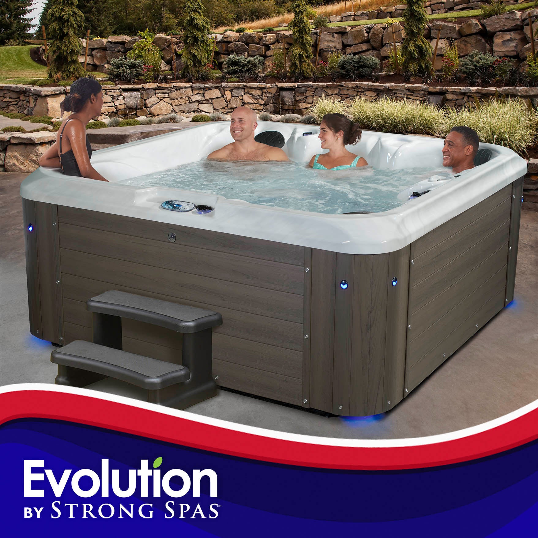 Evolution by Strong Spas Highlands 75-Jet, 6 or 7-Person Acrylic Spa