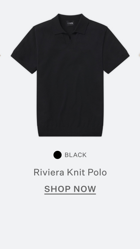 Riviera Knit Polo in Black