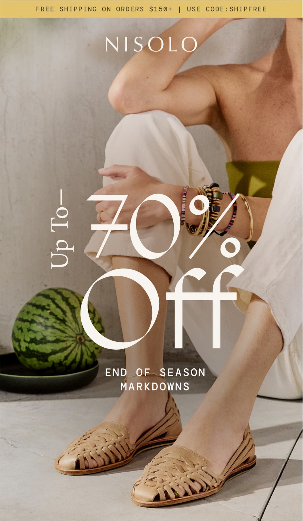 Free Up to 70% Off End of Season Markdowns, Shipping on orders $150+, use code: SHIPFREE
