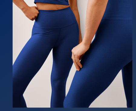 Spacedye Caught In The Midi High Waisted Legging in Marine Blue Heather