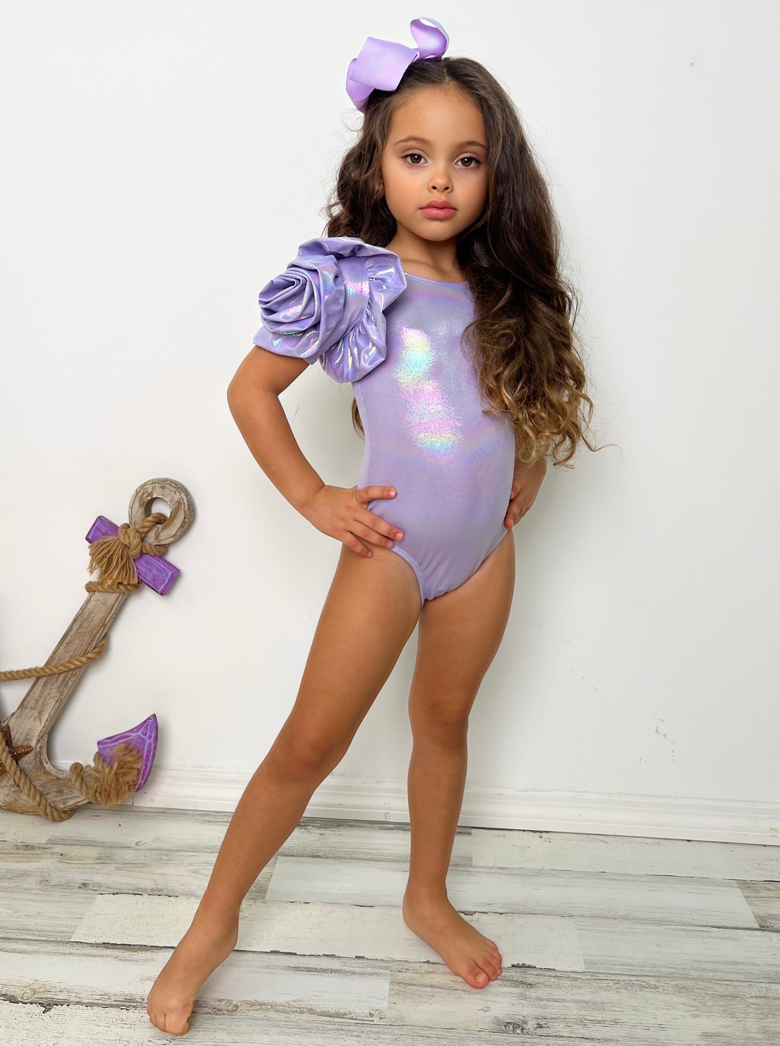Image of Blooming Rose Sleeve One Piece Swimsuit