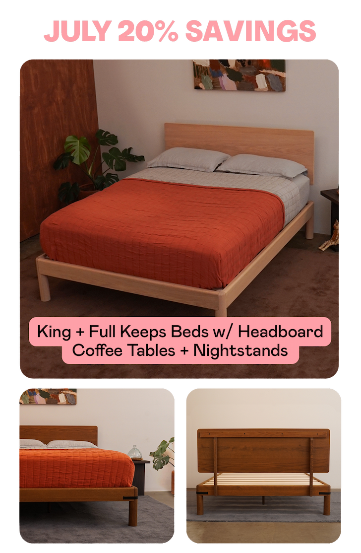 Keeps Solid Oak Bolted Bed Frame Attached Headboard Natural Finish