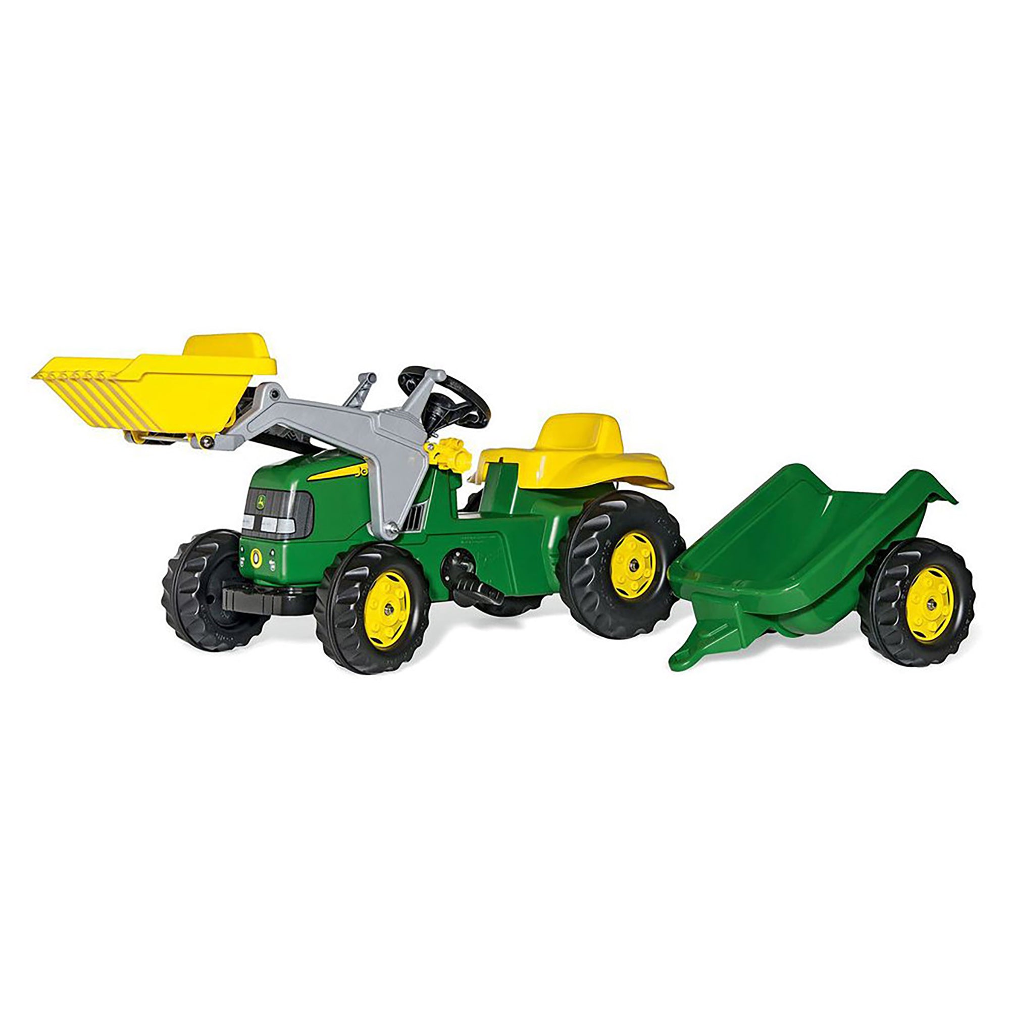 Image of John Deere Rolly Kid Ride-On Tractor with Trailer and Front Loader
