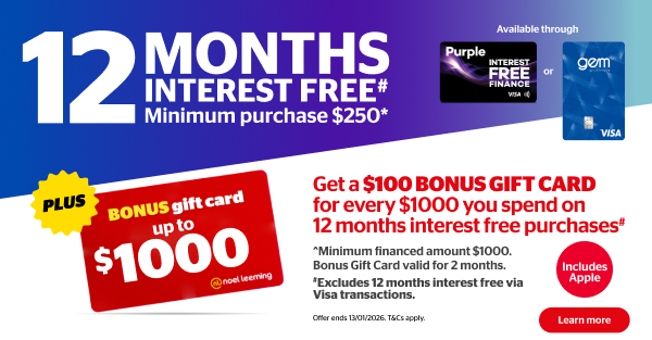 12 Months Interest Free Finance offer