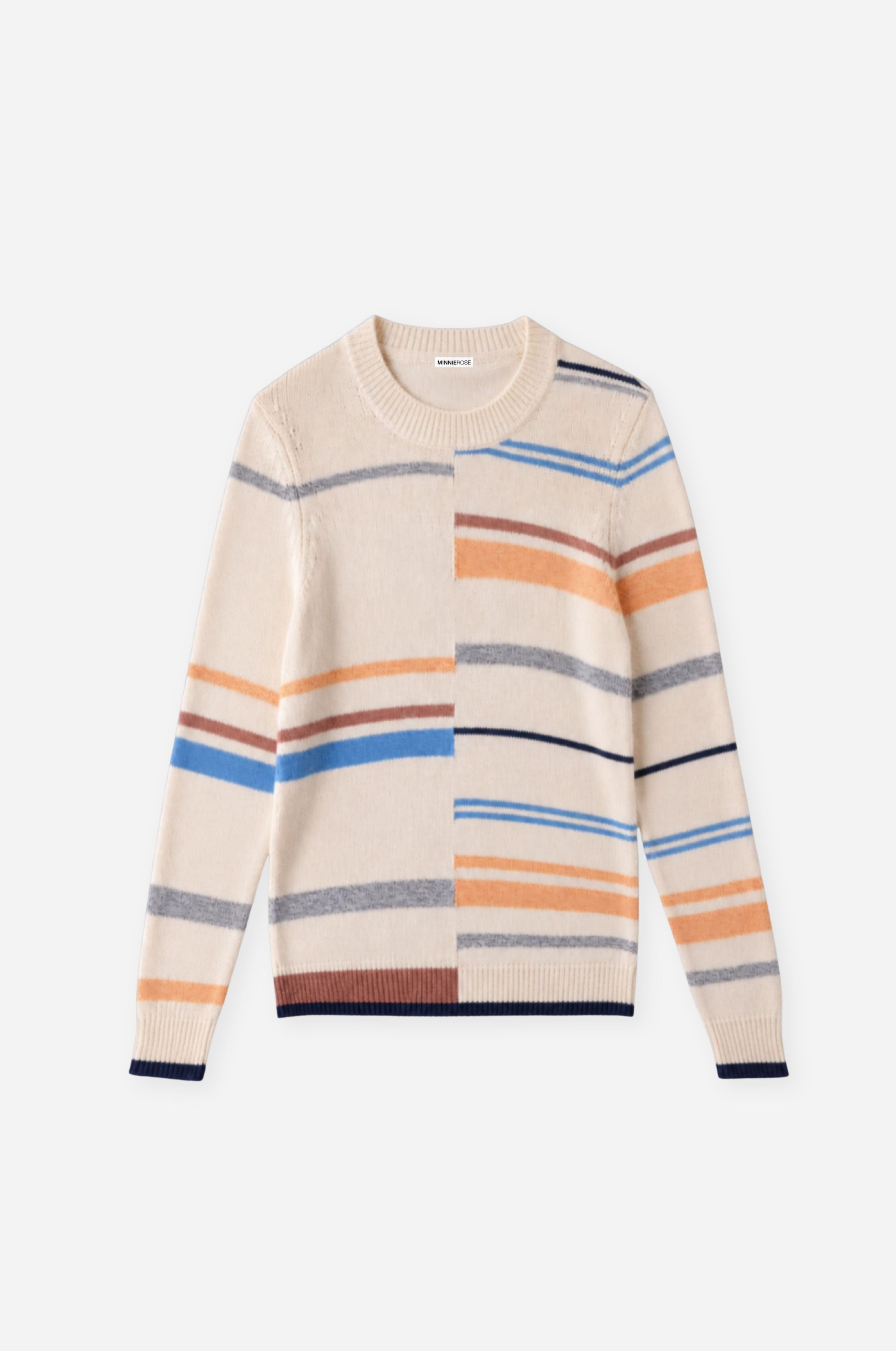 Image of Textured Mixed Stripe Long Sleeve Crew