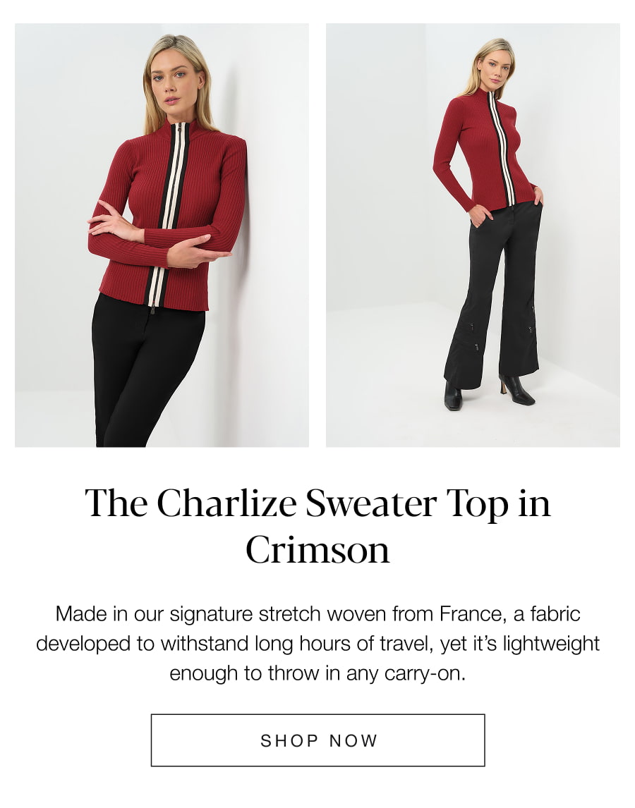 The Charlize Sweater Top in Crimson. SHOP NOW