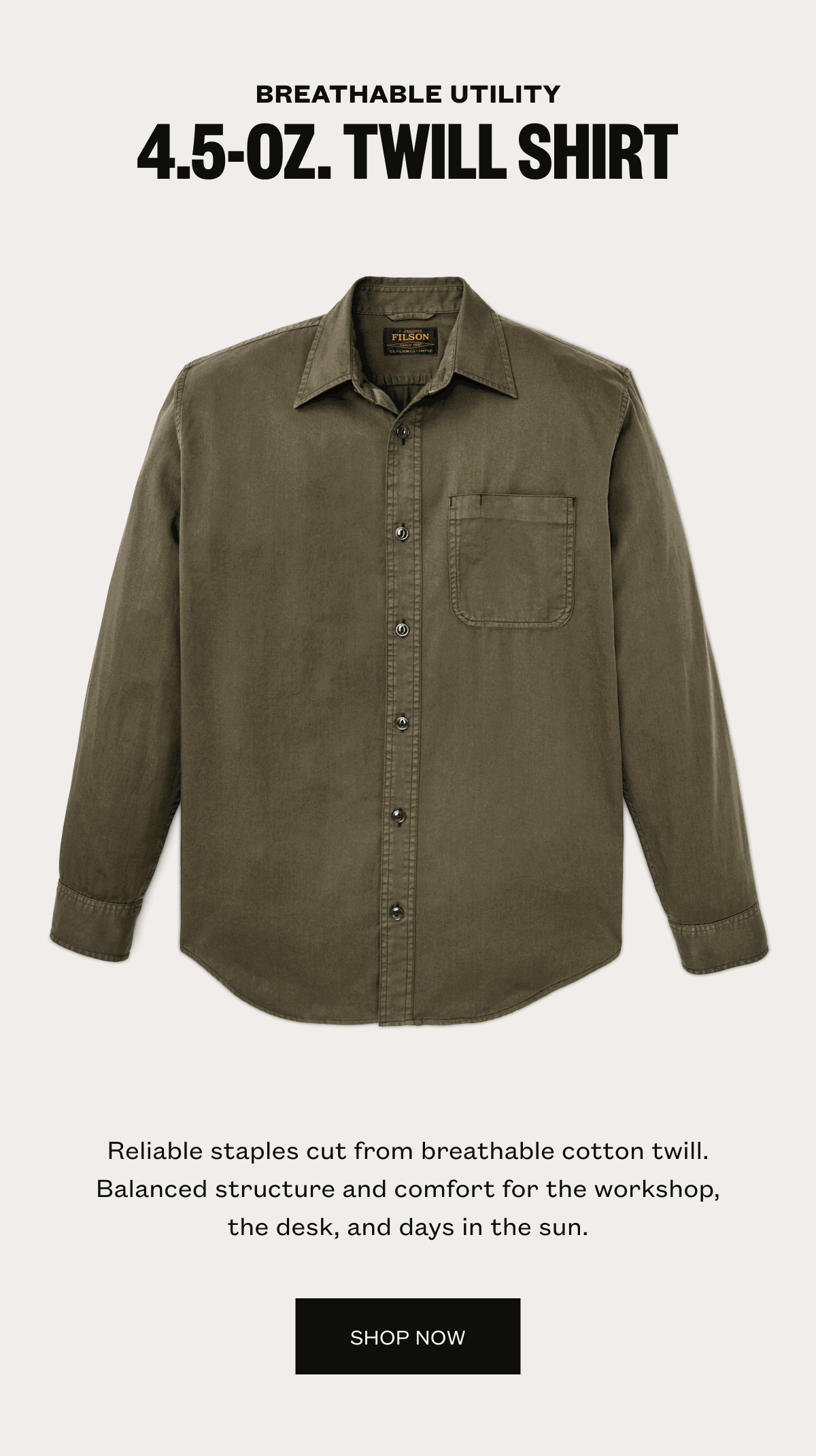 4.5 Oz Twill Shirt