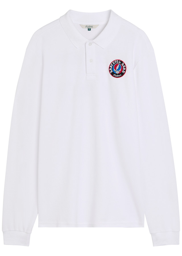 MALBON Grateful Dead printed fine-knit polo shirt