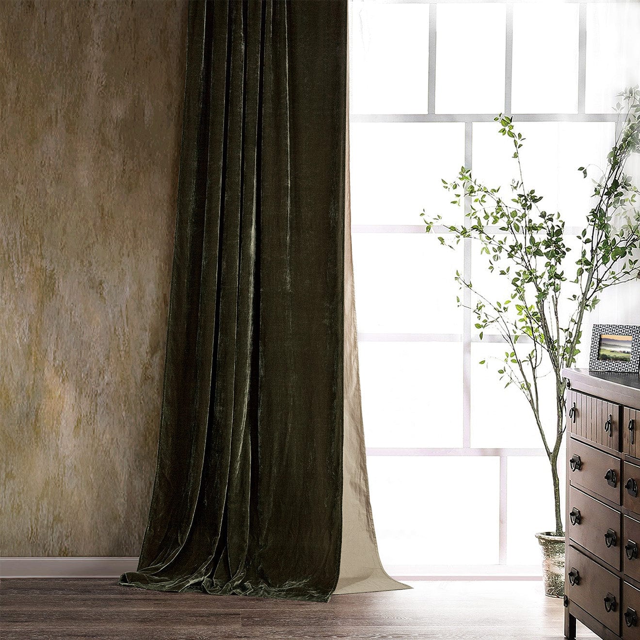 Image of Stella Faux Silk Velvet Curtain