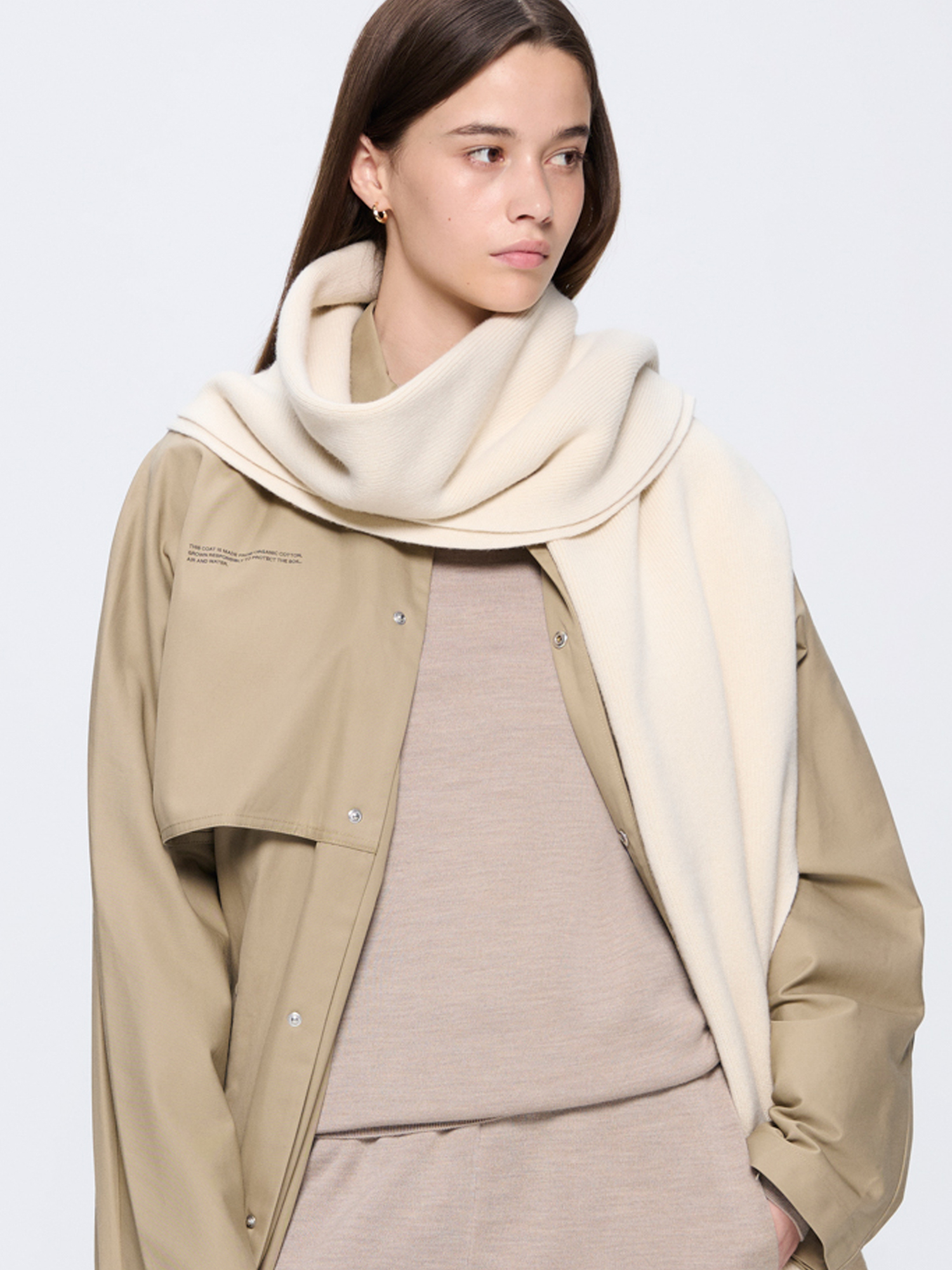 Recycled Cashmere Scarf - Ecru Ivory