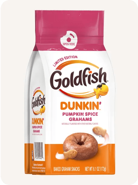 Goldfish Dunkin' Pumpkin Spice Grahams are in stores now