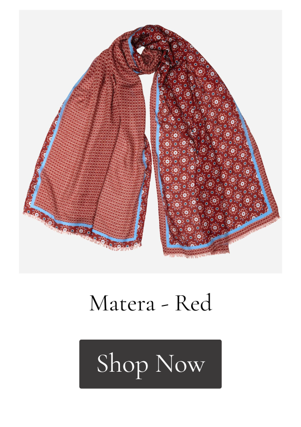 Red geometric print modal scarf