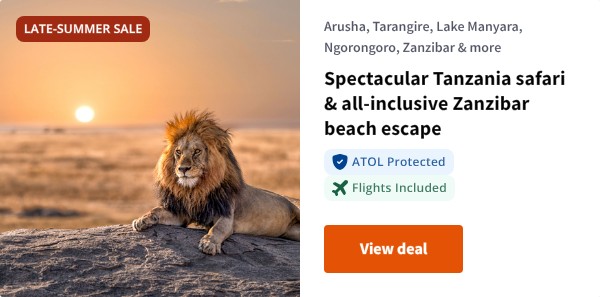 Spectacular Tanzania safari & all-inclusive Zanzibar beach escape