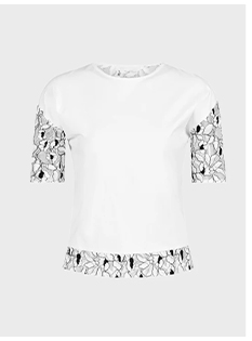 Pima top with floral corded trellis details