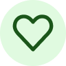 A green heart icon.