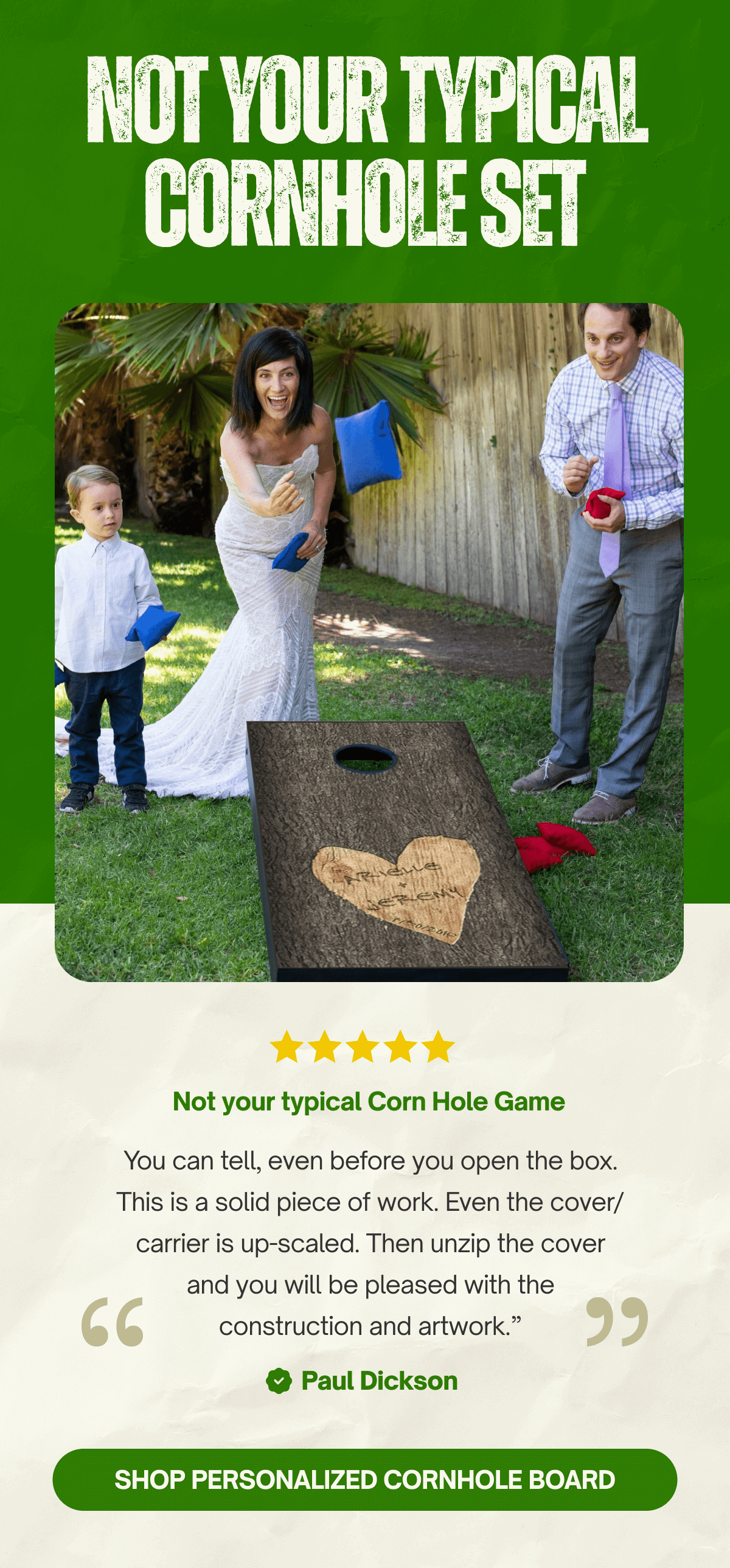 Not your typical cornhole set | Shop personalized cornhole board