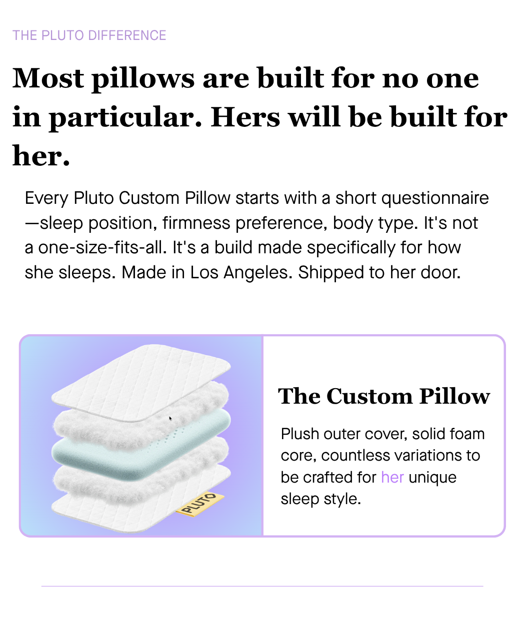 Her pillow is built for her