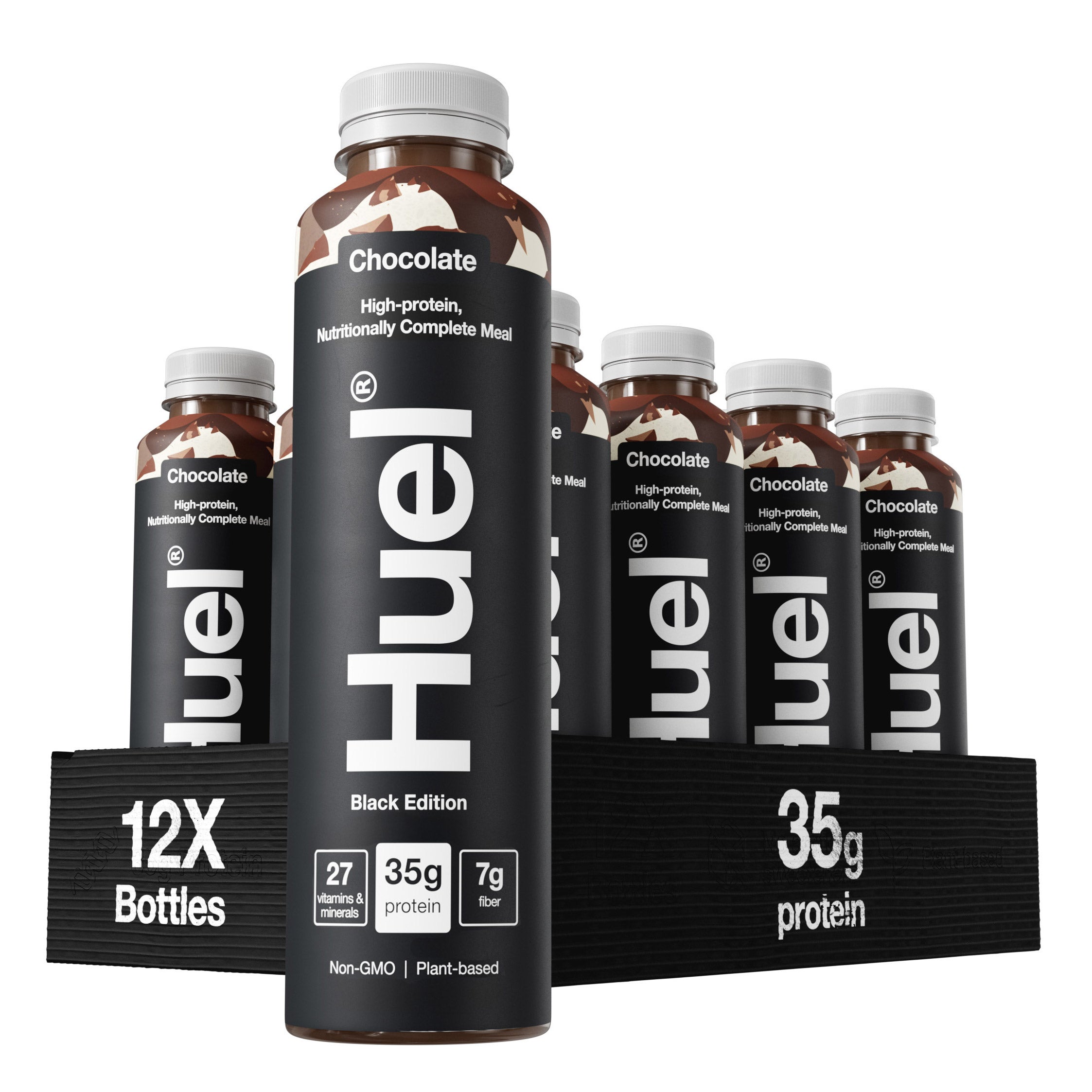 Huel Black Edition High-Protein Chocolate Meal Replacement Drink, 16.9 fl oz, 12-Pack